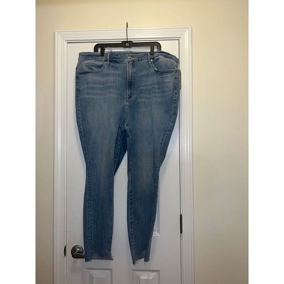 Good American Good Legs Raw Step Hem Skinny Jeans Size 24 - Picture 4 of 9